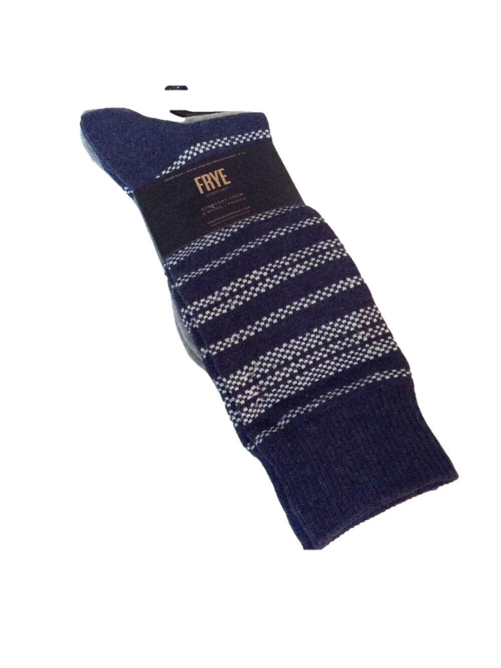 Frye Men’s Socks Blue Grey 2 Pairs Size 6 -12 NWT
